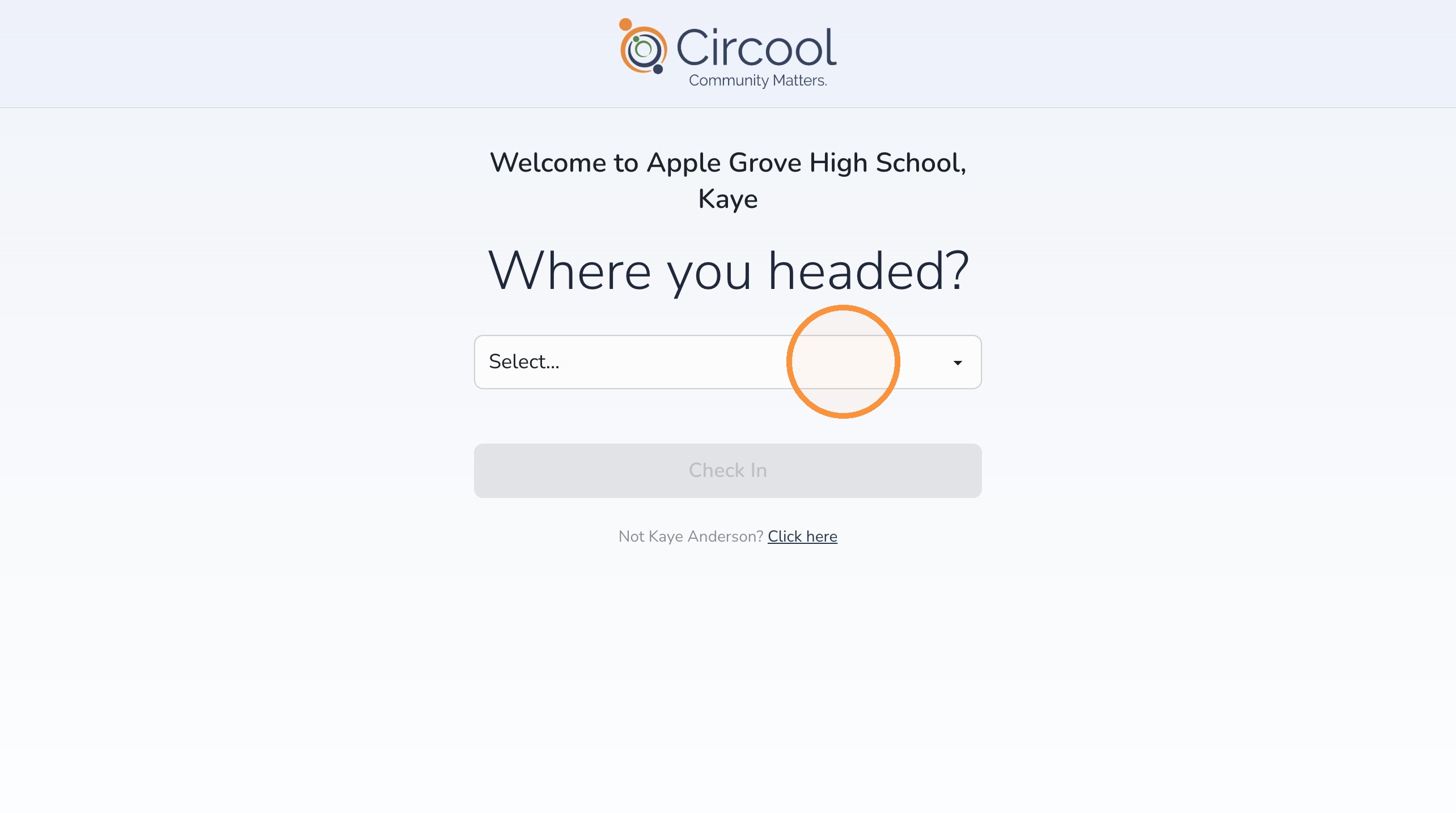 Kiosk check-in flow for Watchlist person