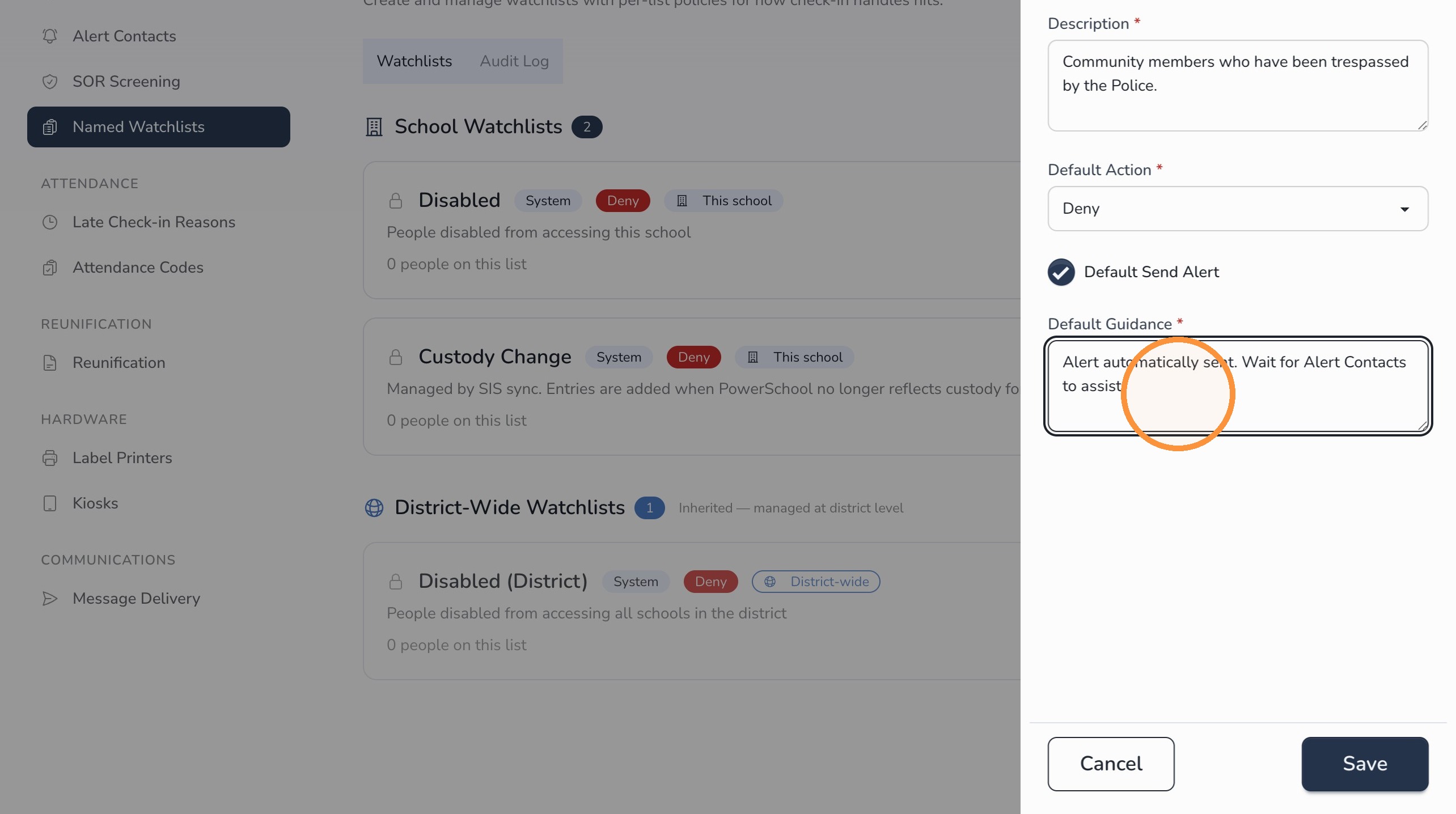 Save Watchlist in Circool