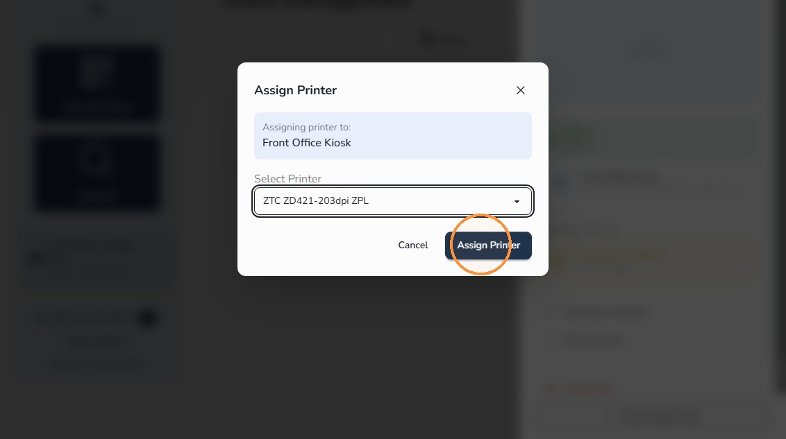 Assign Printer button