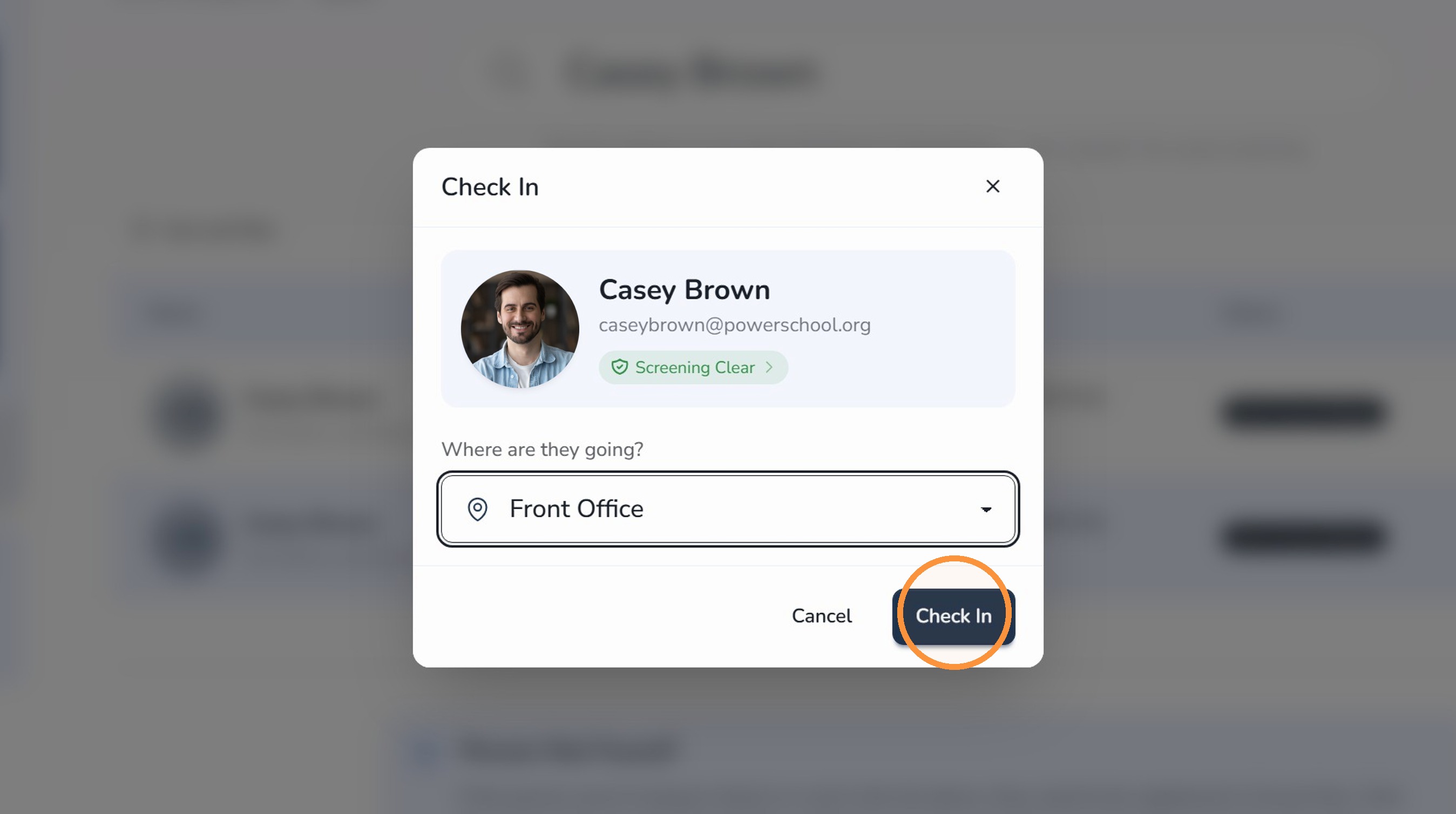 Completed guest check-in in Circool