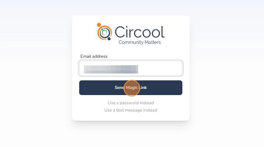 Circool login screen