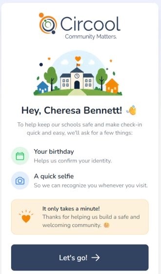 Circool profile setup screen