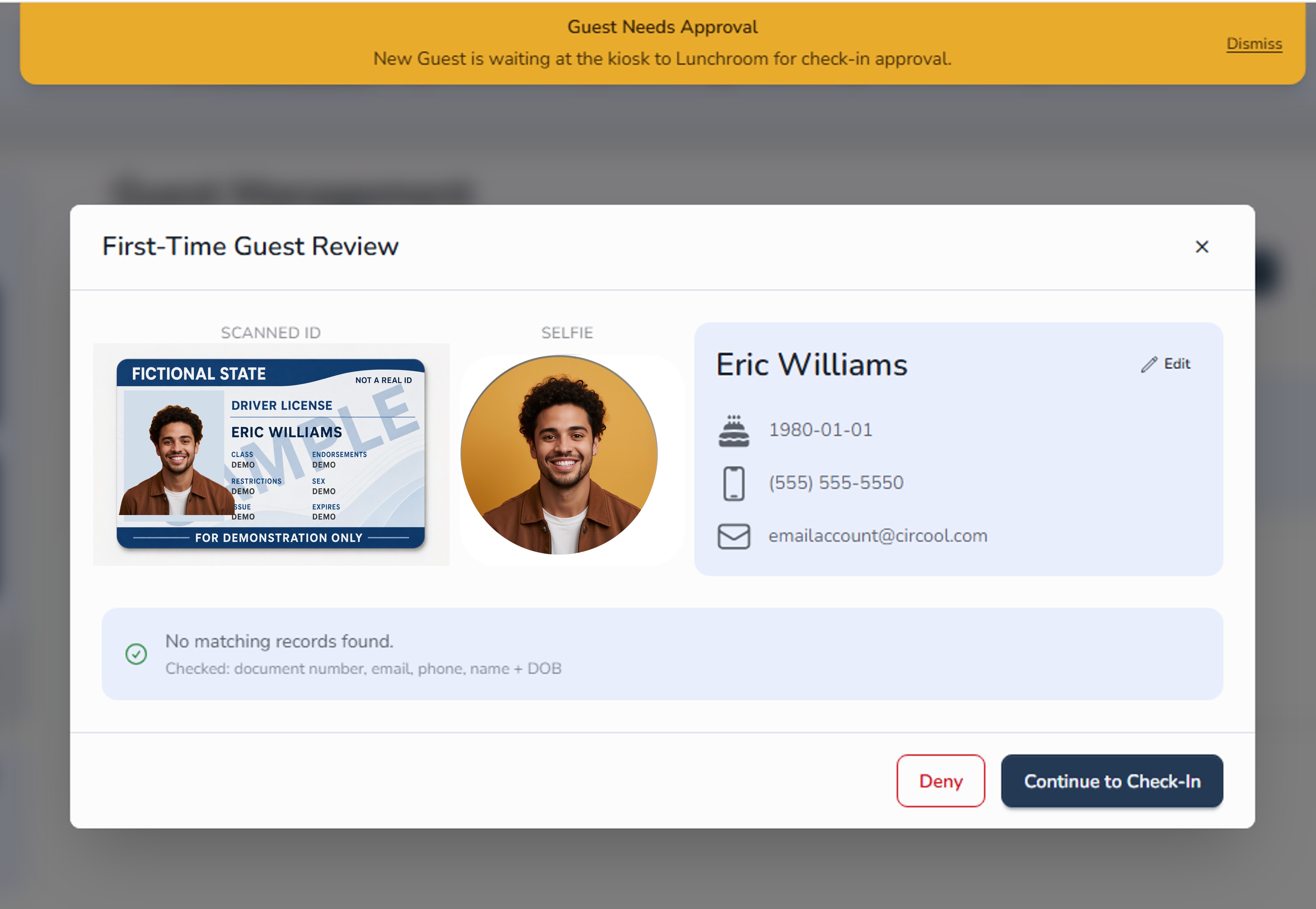 Open guest profile for review in Circool