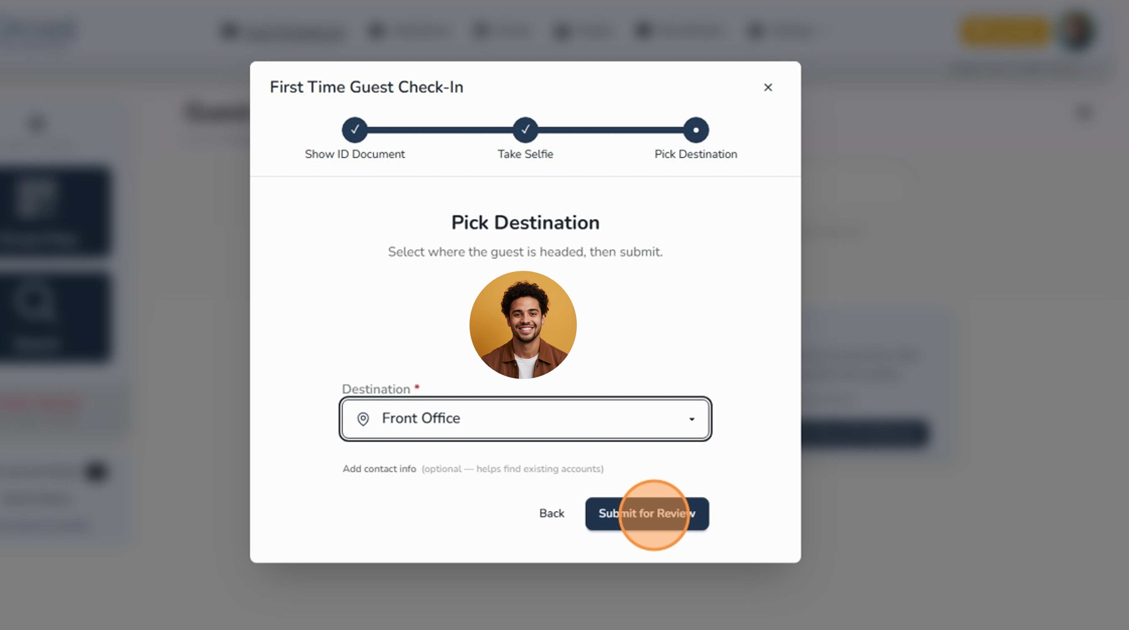 Submit guest for review in Circool