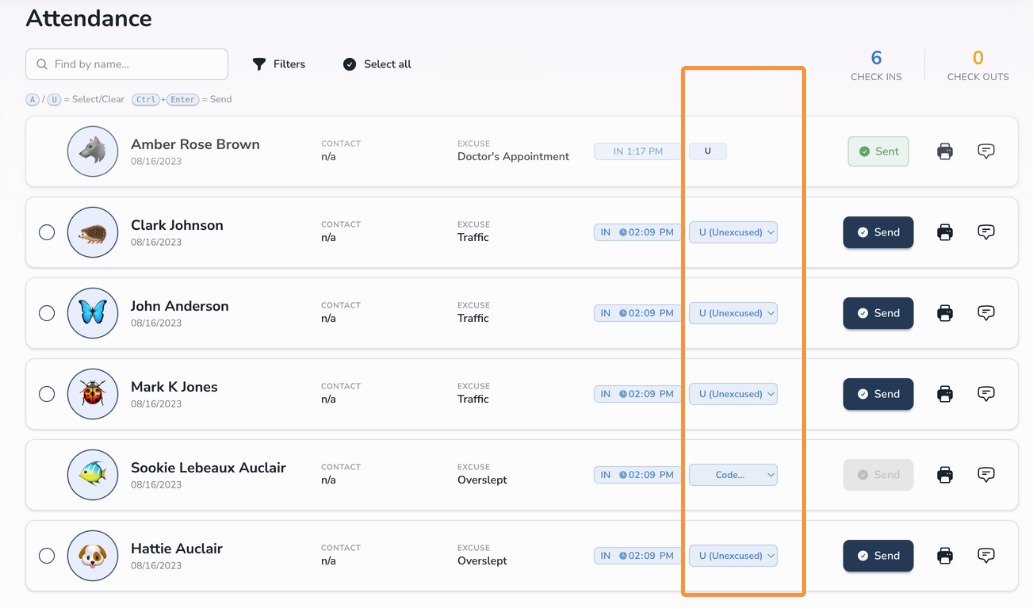 SIS reason code selection in Circool