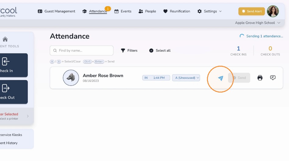 Attendance records sending to SIS