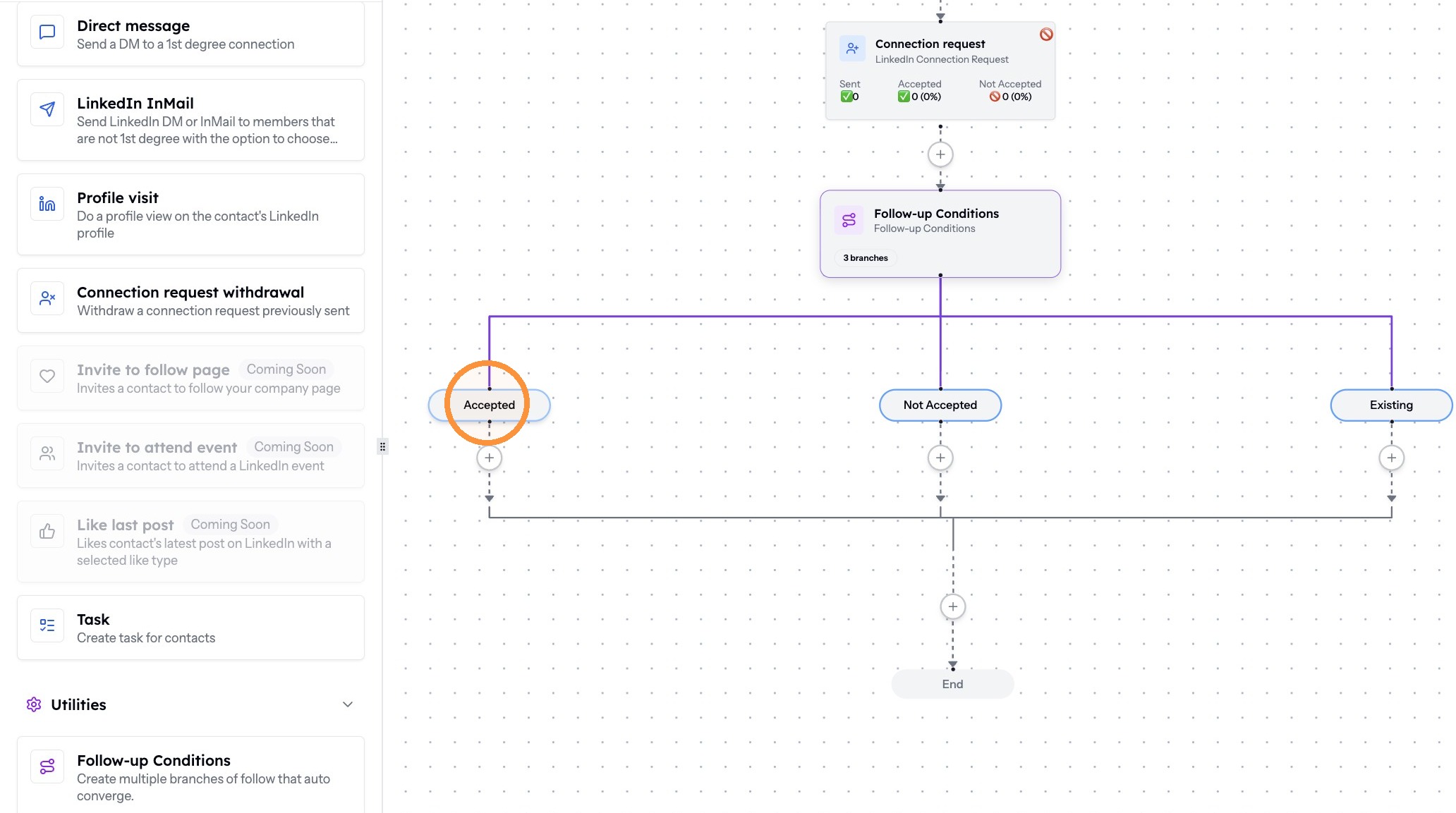 Clicking a branch name to set its rules