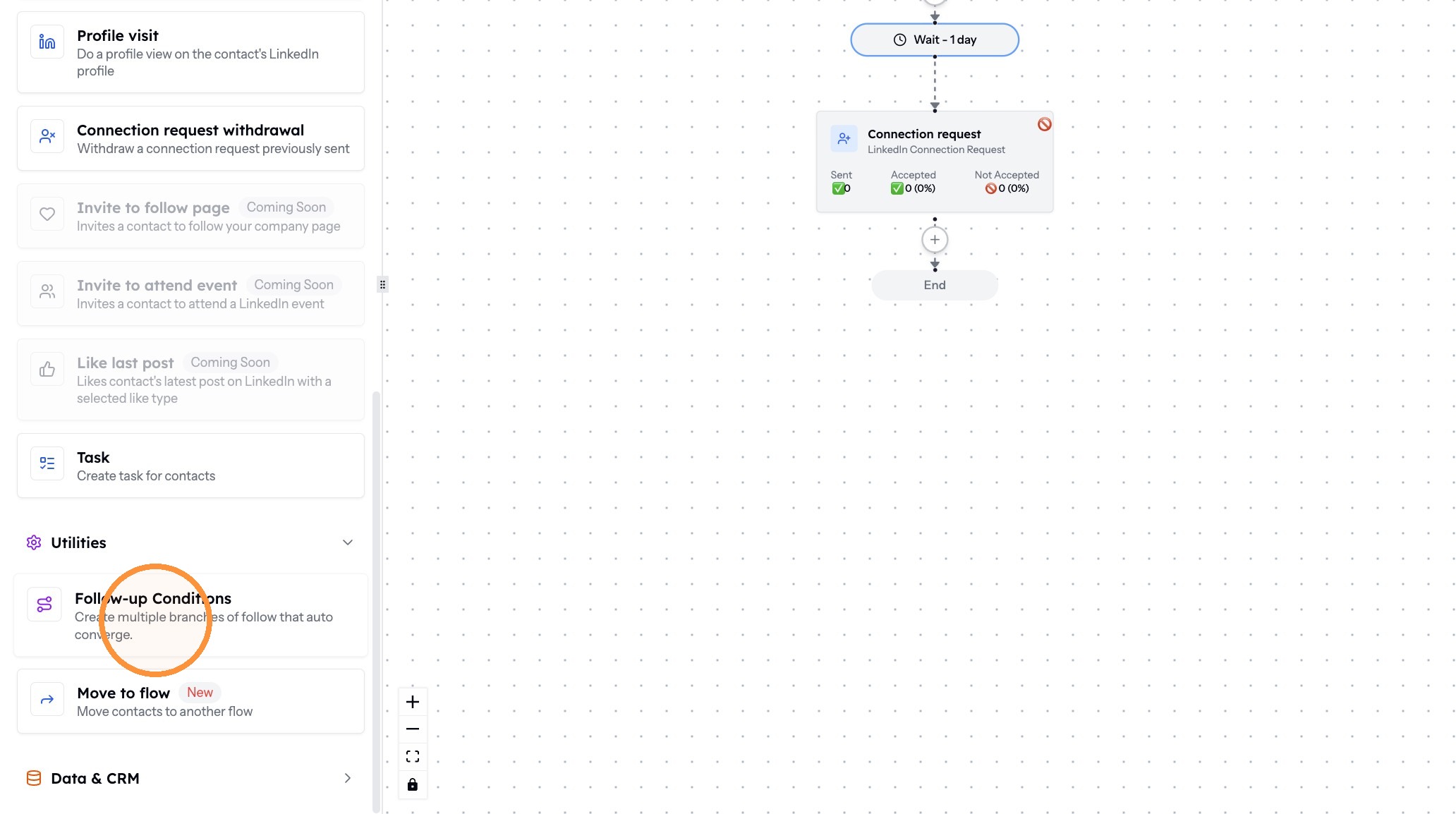Dragging Follow-up Conditions into the flow