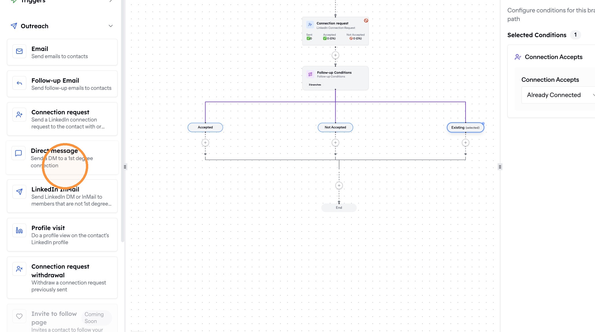 Dragging Direct Message into a branch