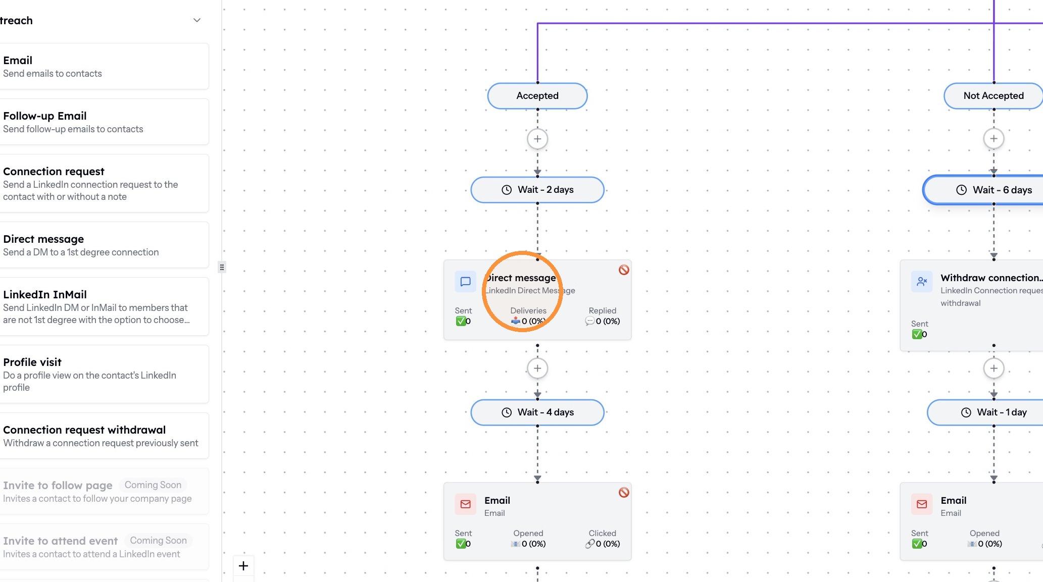 Opening the step editor from a node
